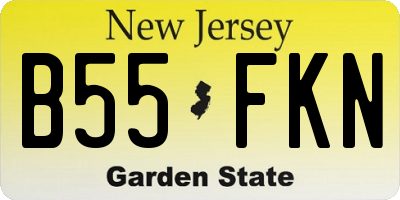 NJ license plate B55FKN