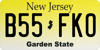 NJ license plate B55FKO