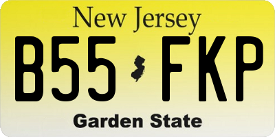 NJ license plate B55FKP