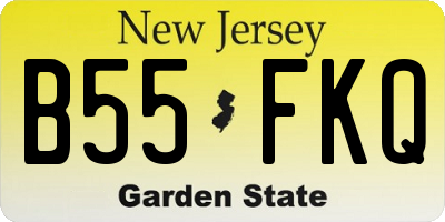 NJ license plate B55FKQ