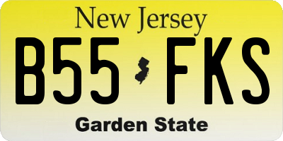 NJ license plate B55FKS