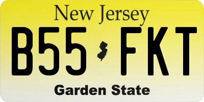 NJ license plate B55FKT