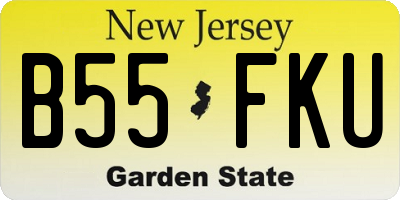 NJ license plate B55FKU
