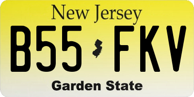 NJ license plate B55FKV