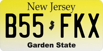 NJ license plate B55FKX