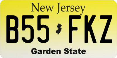 NJ license plate B55FKZ