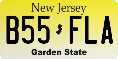 NJ license plate B55FLA