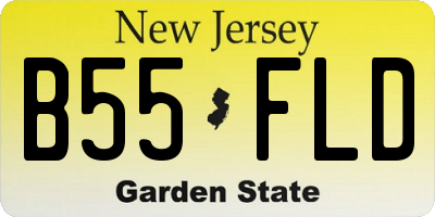 NJ license plate B55FLD