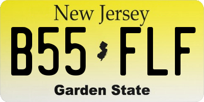 NJ license plate B55FLF