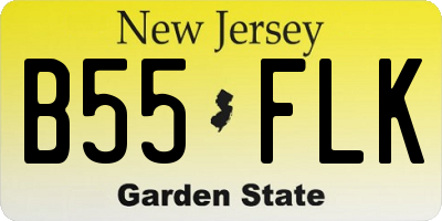 NJ license plate B55FLK