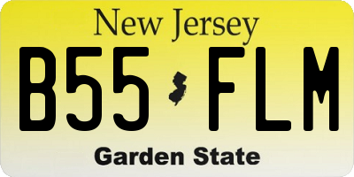 NJ license plate B55FLM
