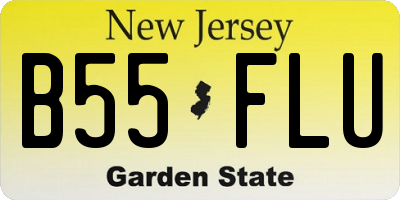 NJ license plate B55FLU