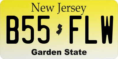 NJ license plate B55FLW