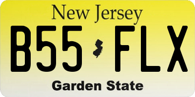 NJ license plate B55FLX