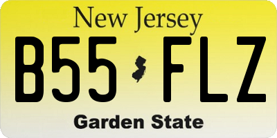 NJ license plate B55FLZ
