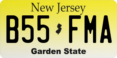 NJ license plate B55FMA