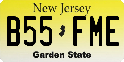 NJ license plate B55FME