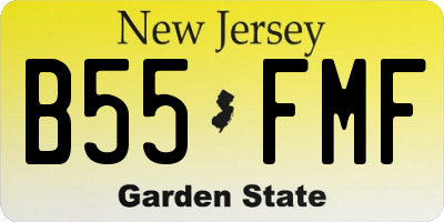NJ license plate B55FMF