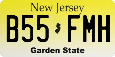 NJ license plate B55FMH