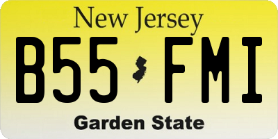 NJ license plate B55FMI