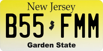 NJ license plate B55FMM