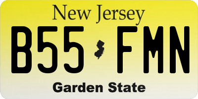 NJ license plate B55FMN
