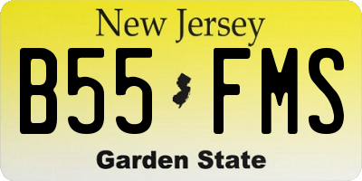 NJ license plate B55FMS
