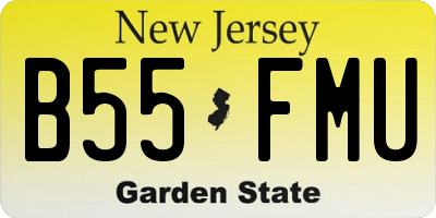 NJ license plate B55FMU