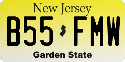 NJ license plate B55FMW
