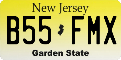 NJ license plate B55FMX