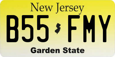 NJ license plate B55FMY