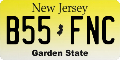 NJ license plate B55FNC