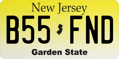 NJ license plate B55FND