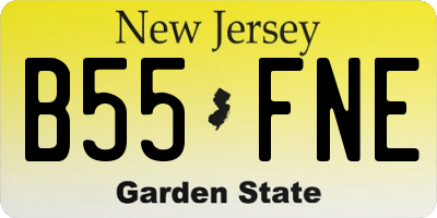 NJ license plate B55FNE