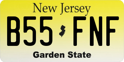 NJ license plate B55FNF