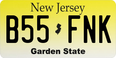 NJ license plate B55FNK