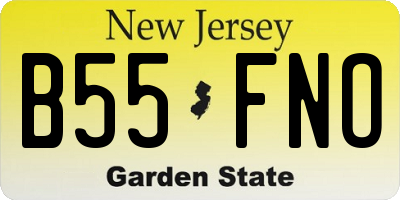 NJ license plate B55FNO