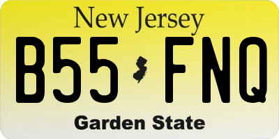 NJ license plate B55FNQ