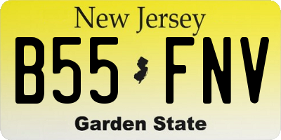 NJ license plate B55FNV