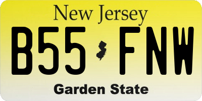 NJ license plate B55FNW