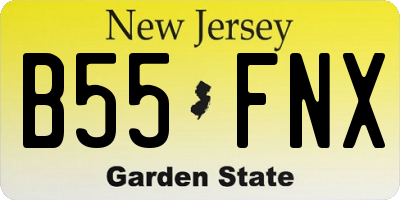 NJ license plate B55FNX