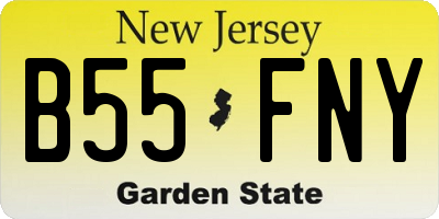 NJ license plate B55FNY