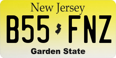 NJ license plate B55FNZ