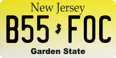NJ license plate B55FOC