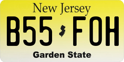 NJ license plate B55FOH