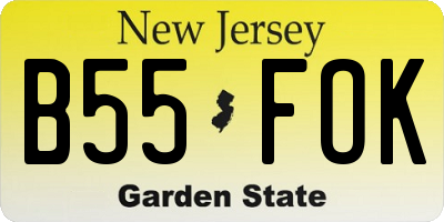 NJ license plate B55FOK