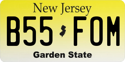 NJ license plate B55FOM
