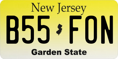NJ license plate B55FON