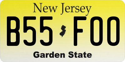 NJ license plate B55FOO