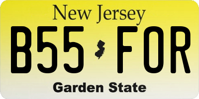 NJ license plate B55FOR